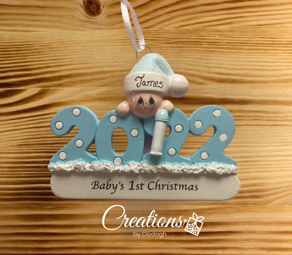 2022 (Last Christmas) Baby Blue Personalised Christmas Ornament ...